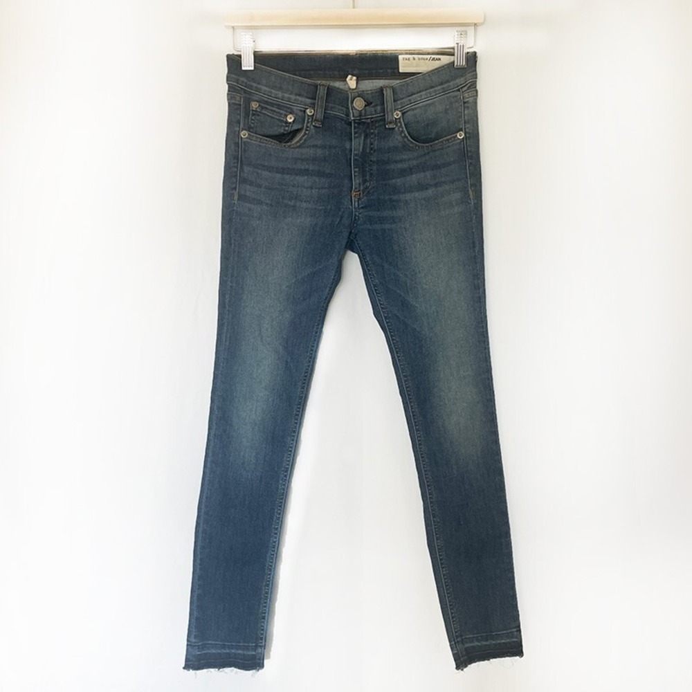 Rag & Bone Jeans Mid Rise‎ Raw Hem Skinny Ankle Size 27